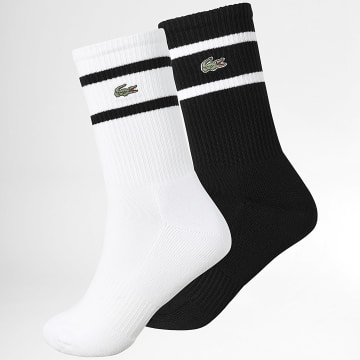 Lacoste - Pack van 2 Paar Sokken met Geborduurd Kroko Logo Wit Zwart
