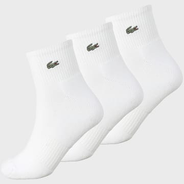 Lacoste - Pack van 3 Paar Sokken Logo Geborduurd Krokodil Wit