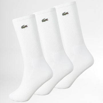 Lacoste - Pack van 3 Paar Sokken met Geborduurd Kroko Logo Wit