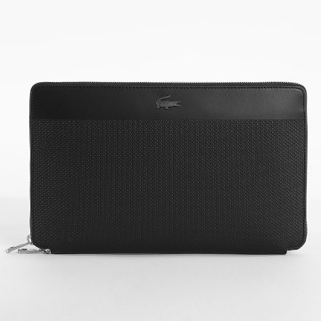 Lacoste - Bandolera Logo Cocodrilo Metal Negro