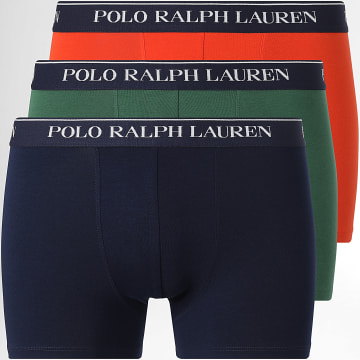 Polo Ralph Lauren - Lot De 3 Boxers Classics Bleu Marine Orange Vert