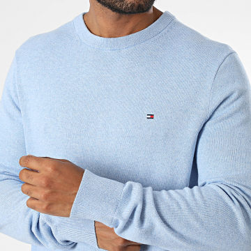 Tommy Hilfiger - Pull Pima Organic Cotton Cashmere 8046 Bleu Clair Chiné