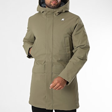 K-Way - Parka Cappuccio Jarno Twill Marmotta K8133FW Verde Kaki