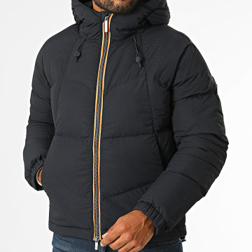 K-Way - Doudoune Capuche Quill Fancy Nylon K6135DW Bleu Marine