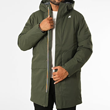 K-Way - Piumino con cappuccio Jarno Twill Marmotta K8133FW Verde Kaki