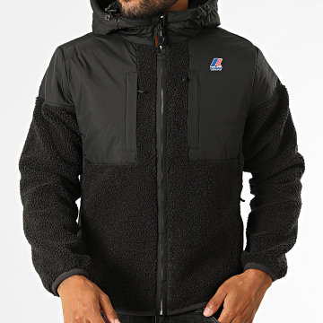 K-Way - Giacca pile cappuccio zip Samson 4.0 Orsetto Nero