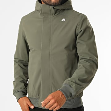 K-Way - Coupe-Vent Zippé Capuche Joachim Bonded K3135KW Verde Kaki