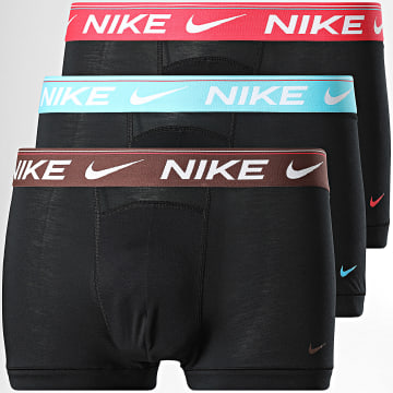 Nike - Pack van 3 Boxers Ultra Comfort KE1256 Zwart Rood Lichtblauw Bruin