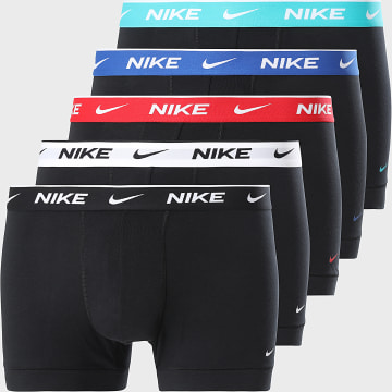 Nike - Pack van 5 Boxers Dri-Fit Essential Cotton Stretch KE1295 Zwart Wit Koningsblauw Turkoois Rood