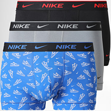 Nike - Pack van 3 Boxers Essential Cotton Stretch KE1284 Zwart Grijs Koningsblauw Rood