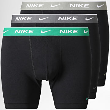 Nike - Set van 3 Boxers Essential Cotton Stretch KE1285 Zwart Grijs Kaki Groen
