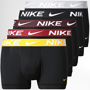 Nike - Set van 5 Boxers Dri-Fit KE1318 Zwart Lichtgrijs Rood Bordeaux Geel