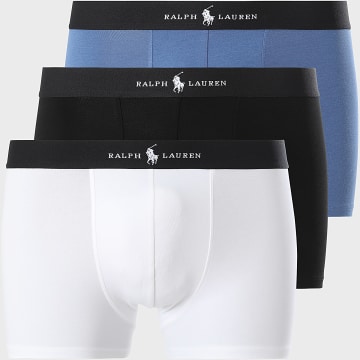 Polo Ralph Lauren - Lot De 3 Boxers Noir Blanc Bleu