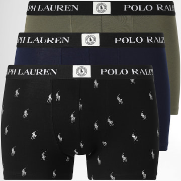 Polo Ralph Lauren - Lot De 3 Boxers MCMLXVII Noir Bleu Marine Vert Kaki