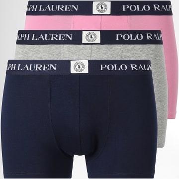 Polo Ralph Lauren - Lot De 3 Boxers MCMLXVII Bleu Marine Rose Gris Chiné