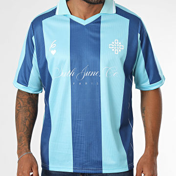 Sixth June - T-Shirt V-hals M26024RTS Donker Marineblauw Turquoise