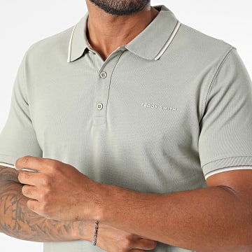 Teddy Smith - Polo Manches Courtes Pasian 2 11316819D Vert Kaki Clair Beige
