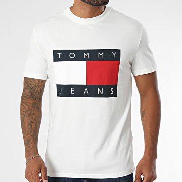 Tommy Jeans - Tee Shirt Regular Fit Big Flag 2645 Beige Clair