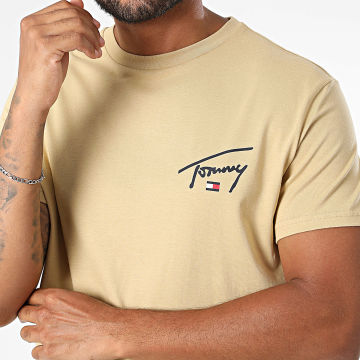 Tommy Jeans - Tee Shirt Slim Signature Chest 3550 Camel Clair