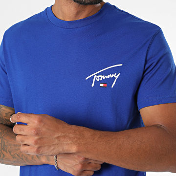 Tommy Jeans - Tee Shirt Slim Signature Chest 3550 Bleu Roi