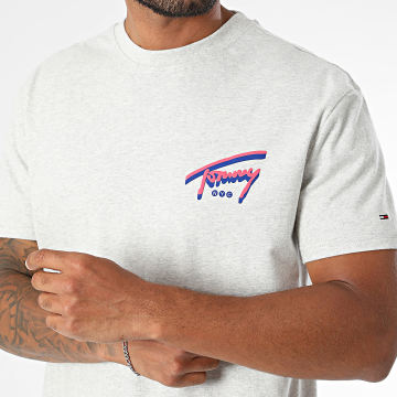 Tommy Jeans - Tee Shirt Regular Signature Backprint 3542 Gris Chiné