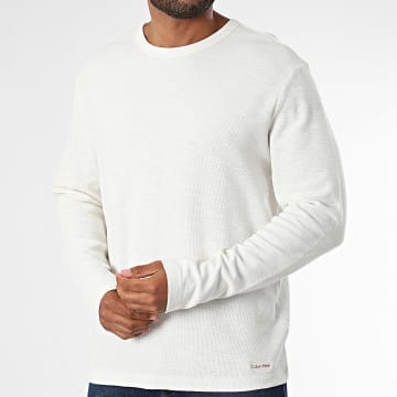 Calvin Klein - Camiseta de manga larga ribete RG231 Beige Claro