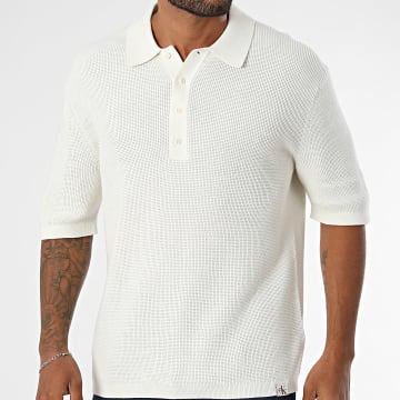 Calvin Klein - Polo Manches Courtes Texturé RF316 Beige Clair