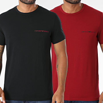 Emporio Armani - Set di 2 T-Shirt EM000391-AF25019 Nero Rosso Scuro