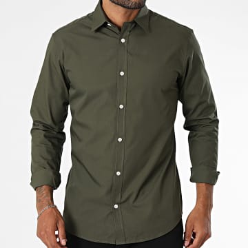 JJ Rebel - Chemise Manches Longues Gavin Solid Vert Kaki