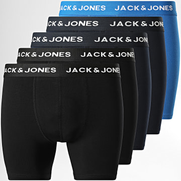 Jack And Jones - Pack de 5 boxers Carl Negro Azul Marino Azul Rey