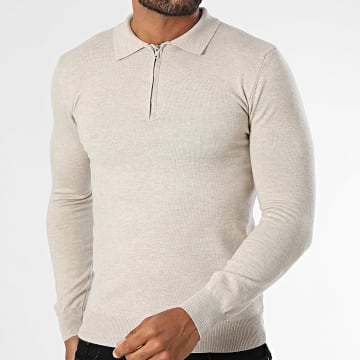 KZR - Maglia Collo con Zip 100 Beige Chiaro