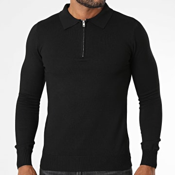 KZR - Maglia con collo con zip 100 Nero