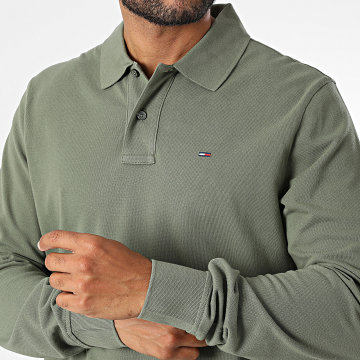 Tommy Jeans - Polo Manches Longues Regular Essential 3630 Vert Kaki