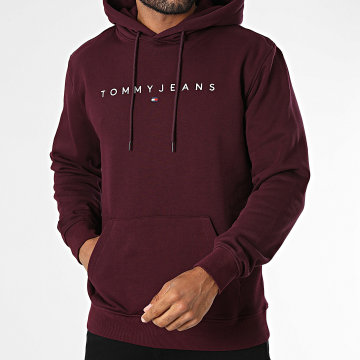 Tommy Jeans - Sudadera Capucha Linear Logo 0746 Burdeos