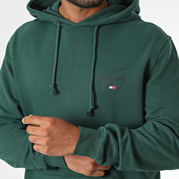 Tommy Jeans - Sweat Capuche Regular Fit Entry Signature 3587 Vert Foncé