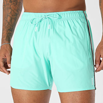 BOSS - Pantalón Corto De Baño A Rayas Iconic 50491594 Turquesa