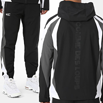Comme Des Loups - Tracksuit Hooded Zipped Jacket And Jogger Trouser Dive Black Anthracite Grey