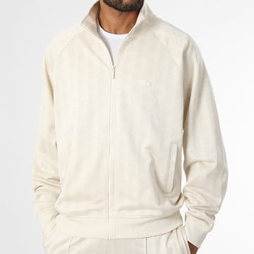 Lacoste - Giacca con zip regular fit The Blend Logo Ricamato Beige