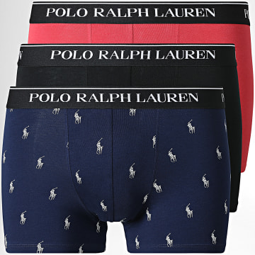 Polo Ralph Lauren - Lot De 3 Boxers Classics Noir Rouge Bleu Marine