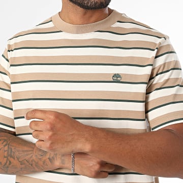 Timberland - T-Shirt Regular Fit Striped 0YHDD Beige Dark Green