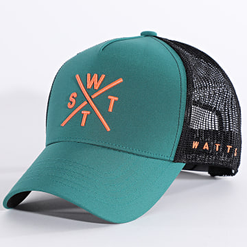 Watts - Pet Trucker Tribe Donkergroen Fluogeel Oranje