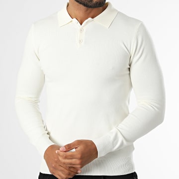 KZR - Jersey Cuello Con Botones De Punto 099 Beige Claro