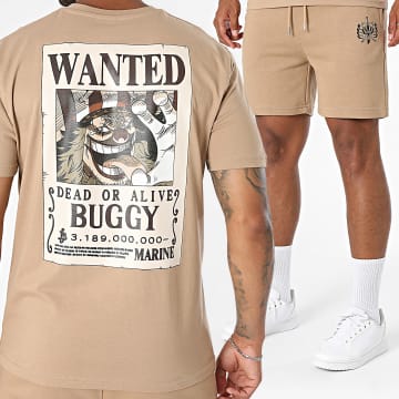 One Piece - Completo T-Shirt E Pantaloncino da jogging Wanted Buggy Camel