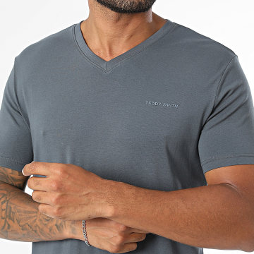 Teddy Smith - V-Neck T-Shirt Tawax 11016800D Dark Heather Grey