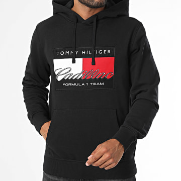 Tommy Hilfiger - Felpa con cappuccio Cadillac F1 Graphic Flag 0119 Nero