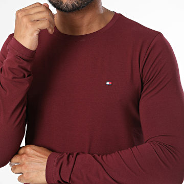 Tommy Hilfiger - Camiseta mangas largas slim 0804 burdeos