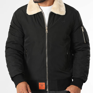 Bombers Original - Bomber Jacket Versmold Shearling Collar Black