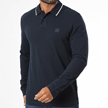 BOSS - Polo Manches Longues Passford Long 50566186 Bleu Marine