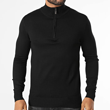 Classic Series - Jersey Cuello Con Cremallera Punto 666 Negro