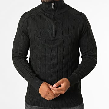 Classic Series - Jersey Cuello Con Cremallera De Punto Texturizado 938 Negro